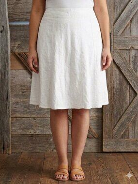 Dalia Plus Size 18 White Linen Skirt